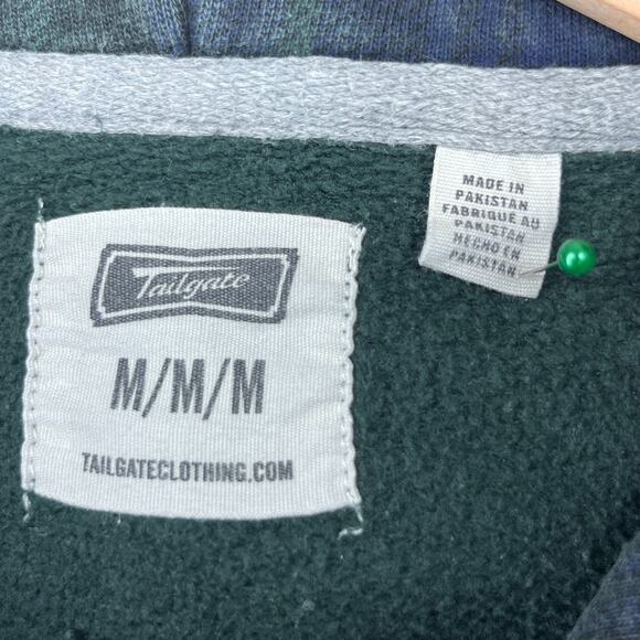 PENN STATE Hoodie Adult M NITTANY LIONS PSU Sweatshirt Blackwatch Plaid Green - Picture 4 of 15